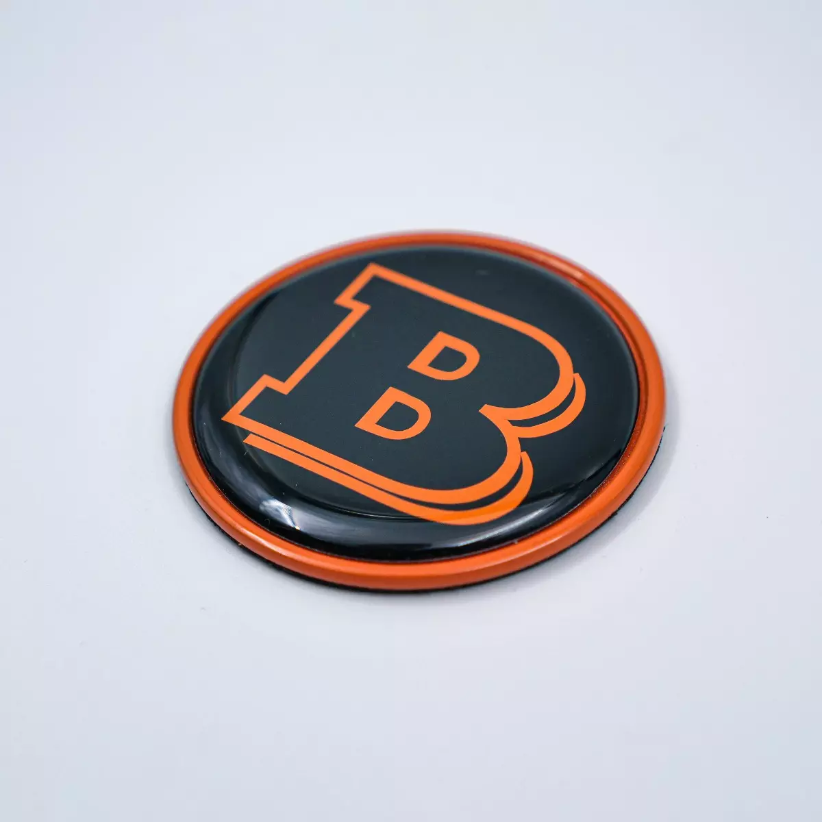Brabus Hood Badge 55 mm Orange with Black and Orange Logo for Hood Cover W463 W463A G-Class Mercedes-Benz