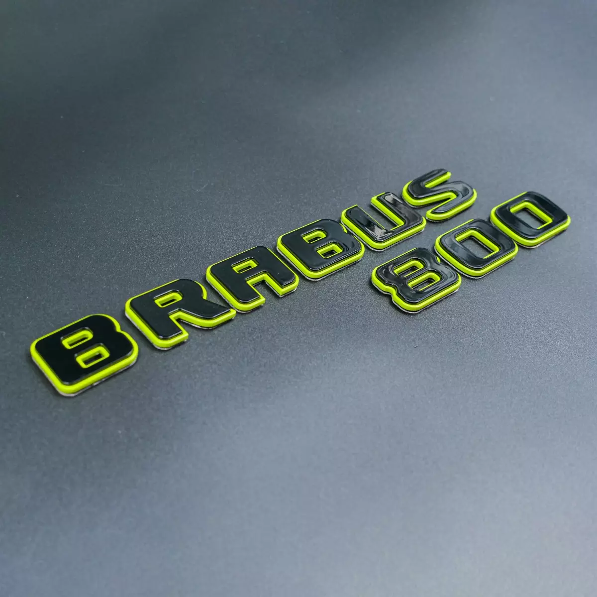 Black with Lime Green Brabus 800 Badges Emblems Set for Mercedes-Benz Vehicles
