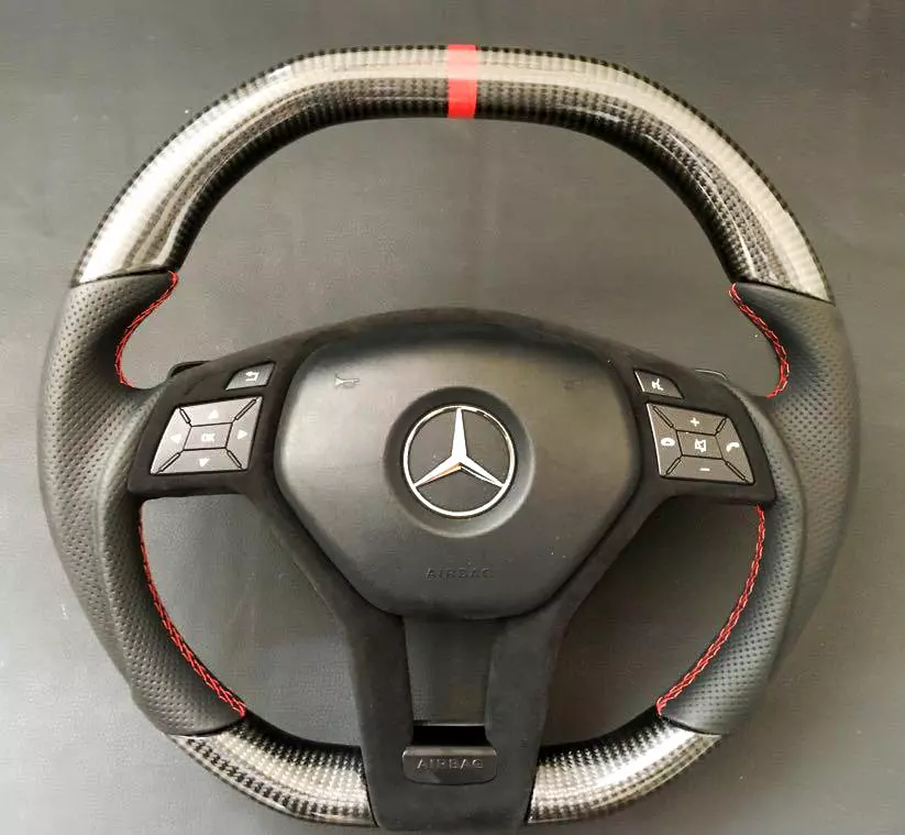 Mercedes-Benz W204 W207 W212 C E AMG W218 W172 SLK SL Steering Wheel Carbon Leather