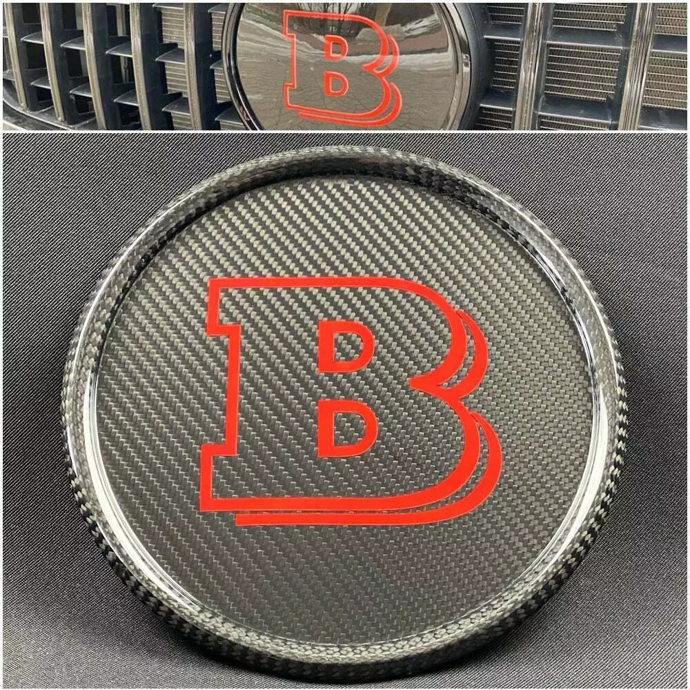 Mercedes W463A G-Wagon G63 G550 G500 Front Grill Carbon Brabus Badge Red Logo