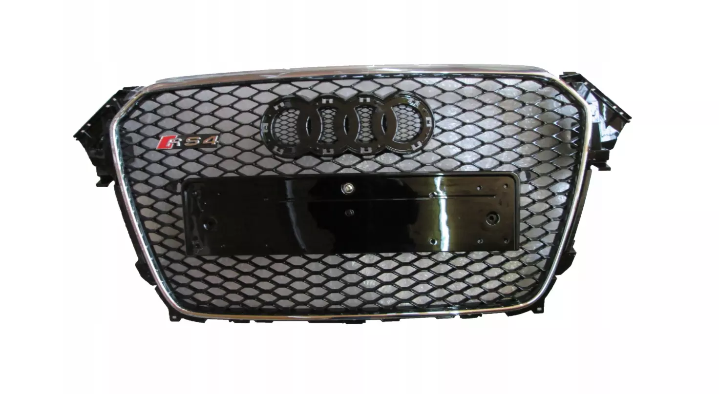 Front Bumper Radiator Grill Audi A4 Style RS4 12-15 Black Chrome