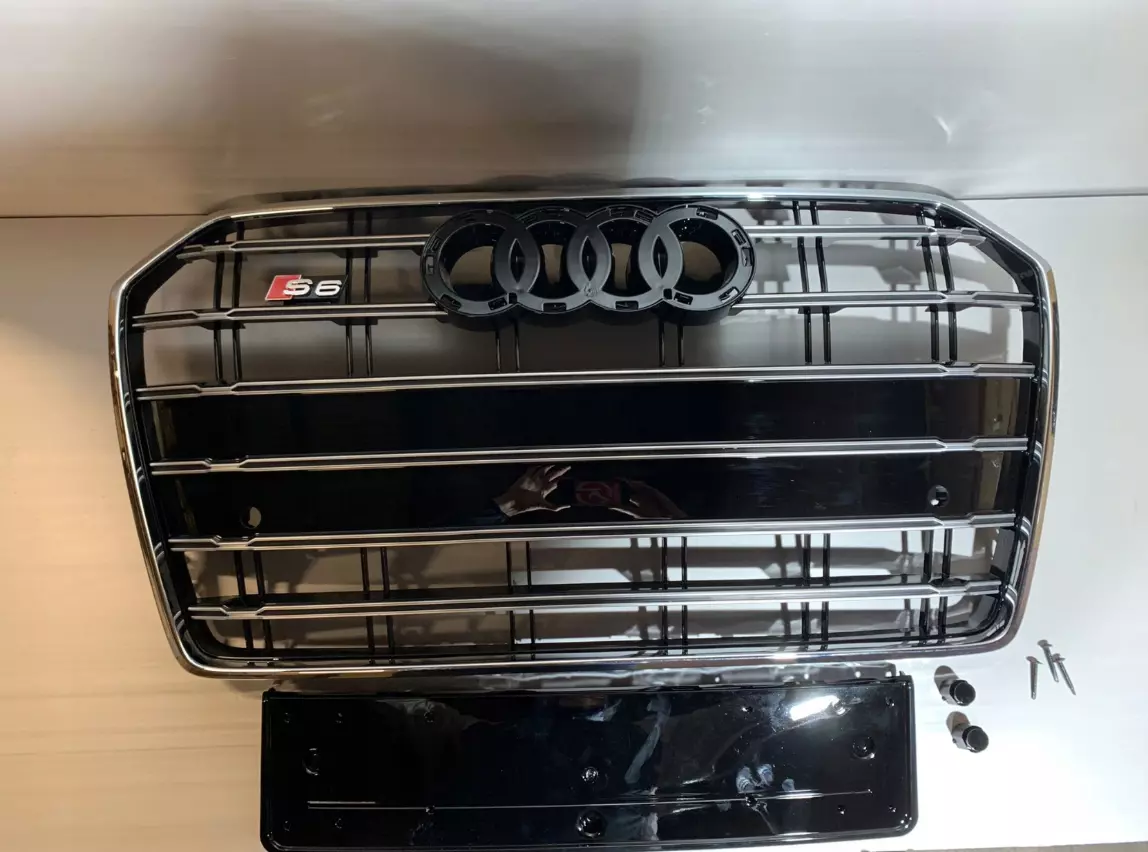 Front Bumper Radiator Grill Audi A6 Style S6 2016-2018 Chrome