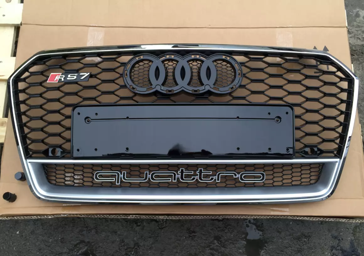 Front Bumper Radiator Grill Audi A7 Style RS7 Quattro Chrom 16-17