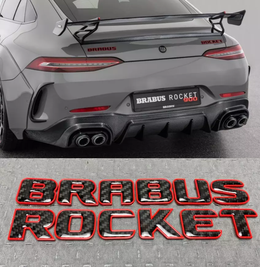 Tail Emblem Brabus Rocket Red and Carbon for Mercedes-Benz