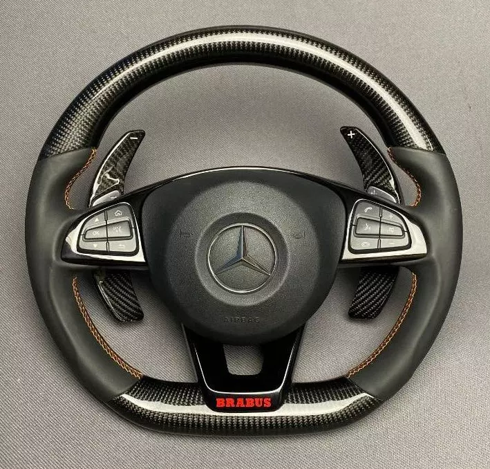 Mercedes-Benz W205 W213 C-Class E-Class GLA GLS GLE CLA Steering Wheel Carbon Leather