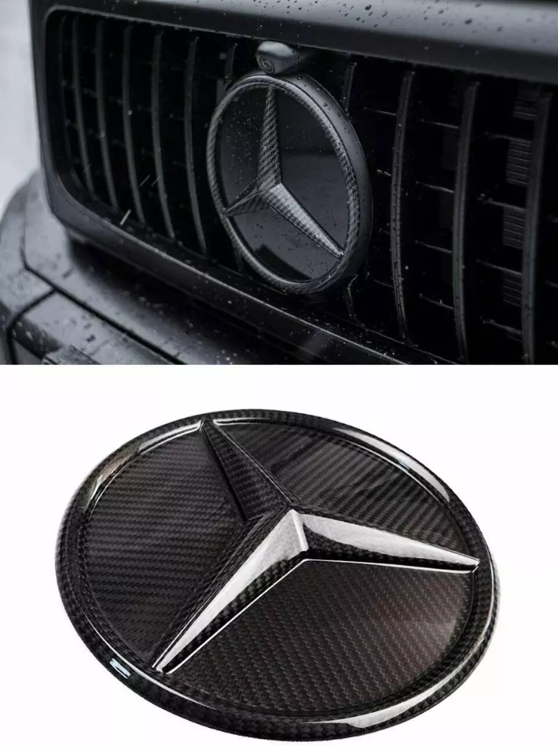Mercedes-Benz W463a W464 G-Class G-Wagon G63 G550 G500 Front Grille Carbon Fiber Star Badge Logo Emblem