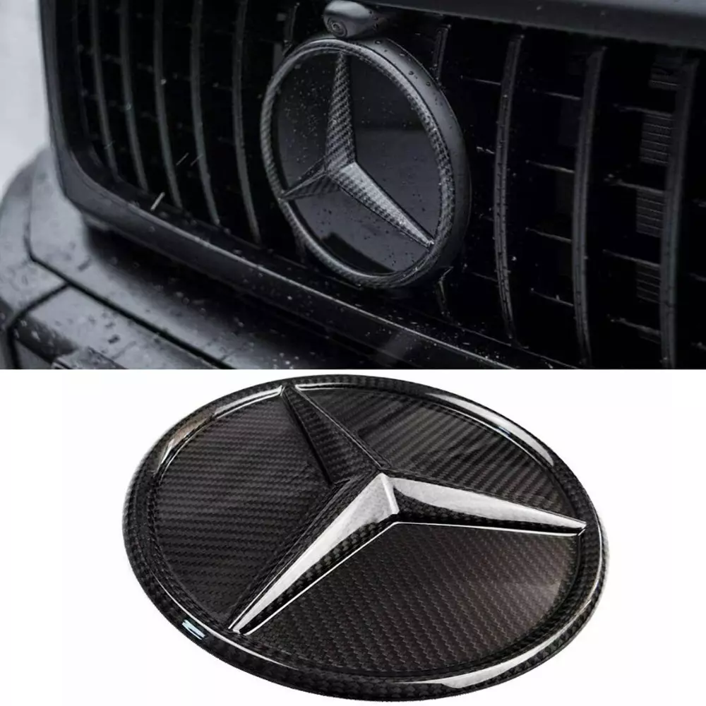 Carbon Fiber Front Grill Star Style Grille Badge Logo Emblem for Mercedes-Benz W463 G-Class G-Wagon