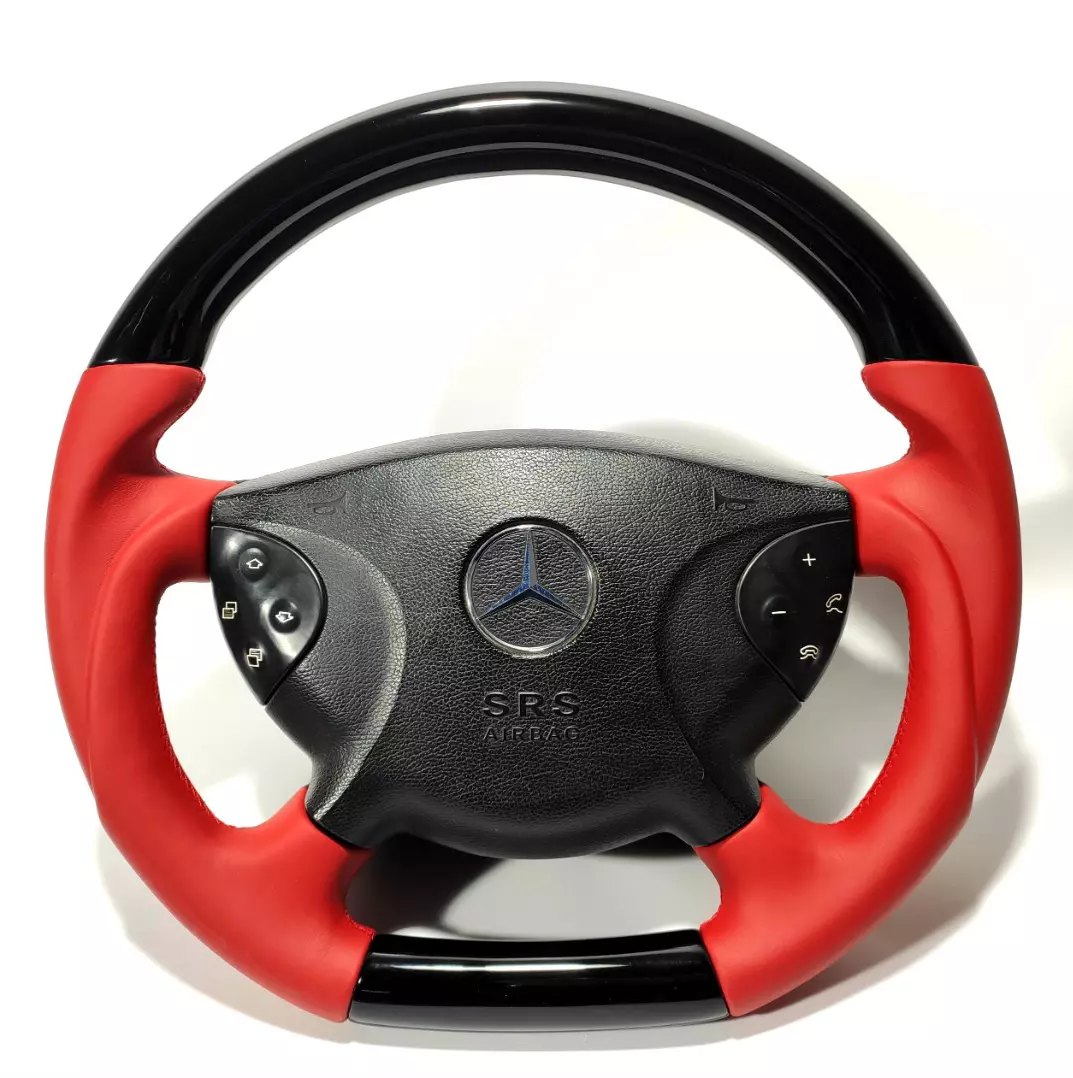 Mercedes-Benz G CLK E CLS SL Class W209 W211 W219 W463 Steering Wheel Carbon Red Leather