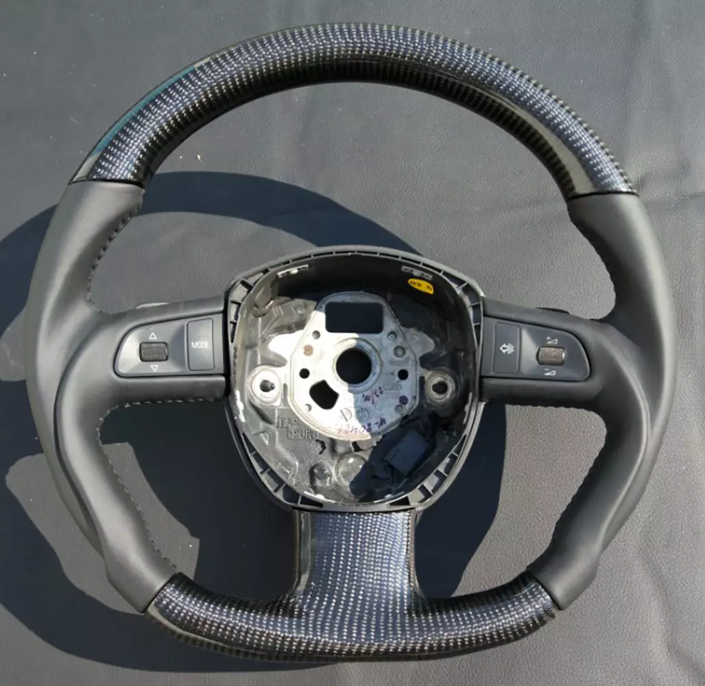Audi A3 A4 A6 Q7 Steering Wheel Carbon Fiber Leather