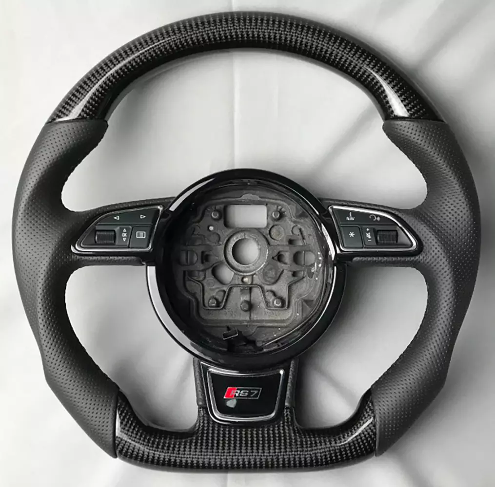 Audi RS7 A6 A7 A8 Steering Wheel Carbon Fiber Leather