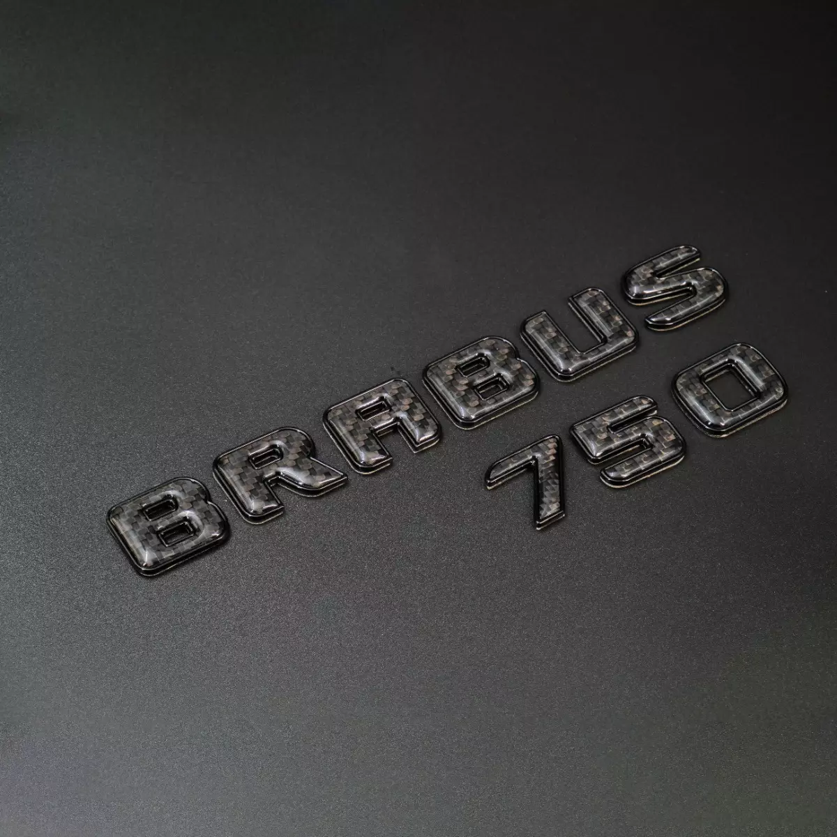 Black Metal with Carbon Brabus 750 Badges Emblems Set for Mercedes-Benz Vehicles