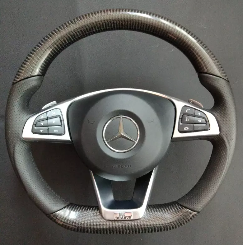 Mercedes-Benz CLA CLS GLE W205 Steering Wheel Carbon Leather Brabus Logo
