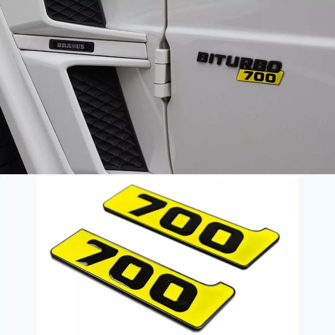 Metal Brabus 700 Yellow Fenders Emblem Logo Badges for Mercedes-Benz W463 W463A G-Class