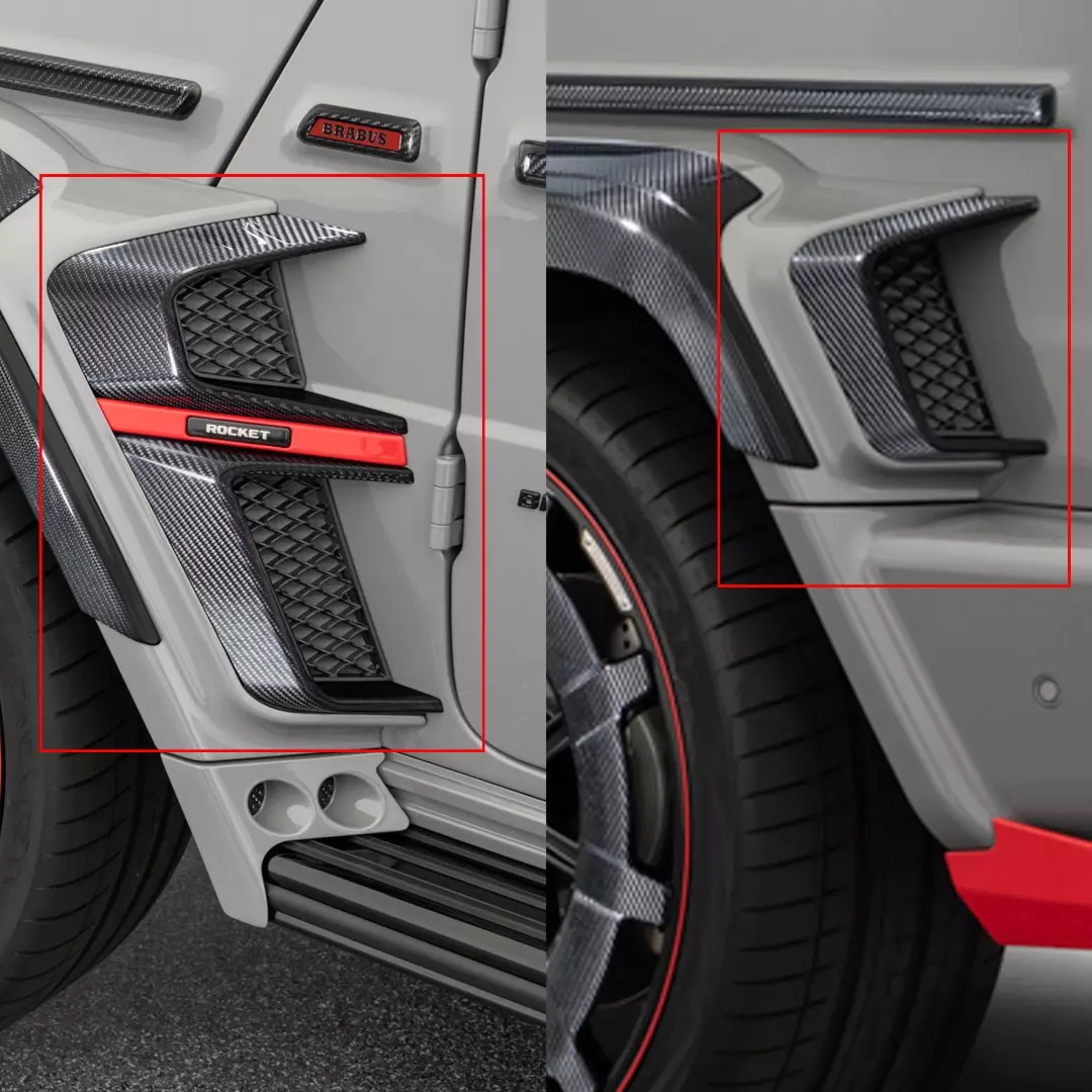 Brabus Widestar Rocket Style Carbon Body Kit Set Side Inserts for Mercedes-Benz G-Class W463A