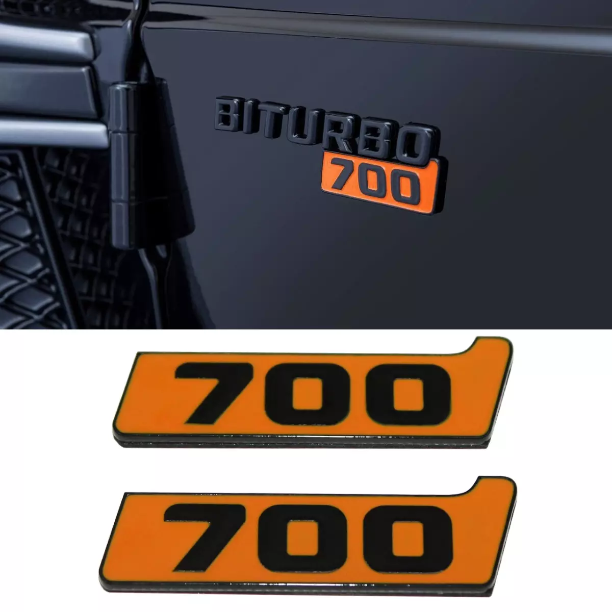 Brabus 700 Orange Fenders Emblem Logo Badges for W463 W463A G-Class Mercedes-Benz