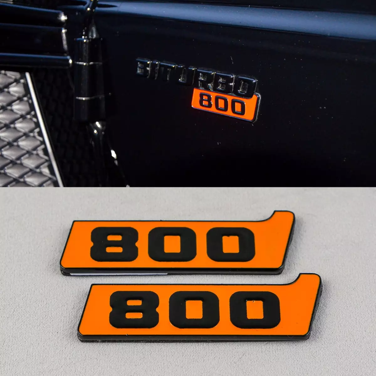 Metal Brabus 800 Orange Fenders Emblem Logo Badges for Mercedes-Benz W463 W463A G-Class