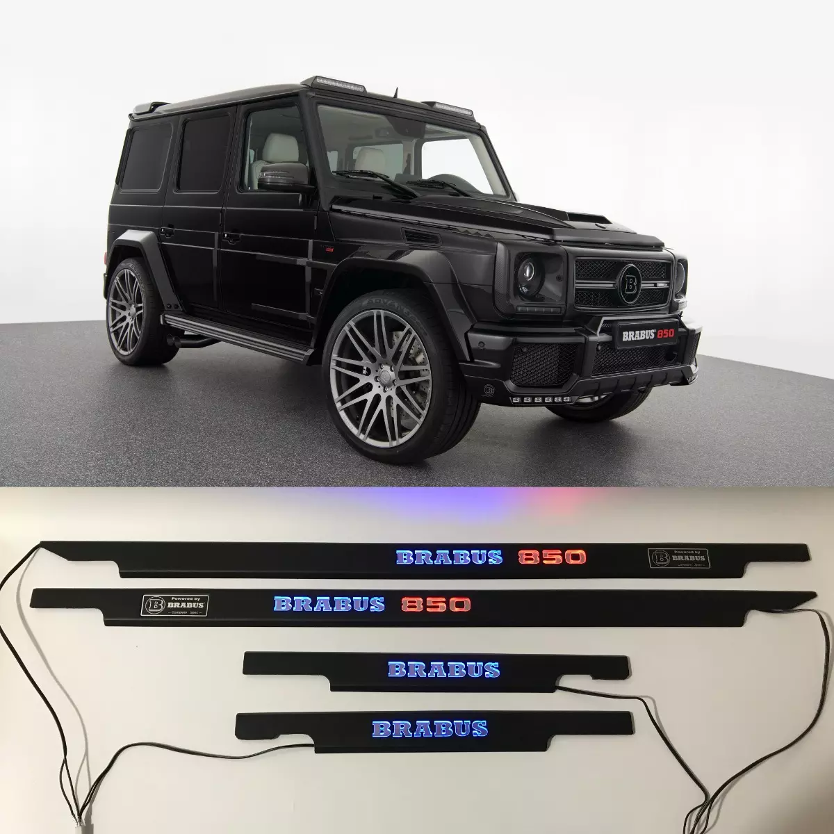 Brabus 850 Stainless Steel LED Door Sills Set 4 pcs for W463 G-Class Mercedes-Benz