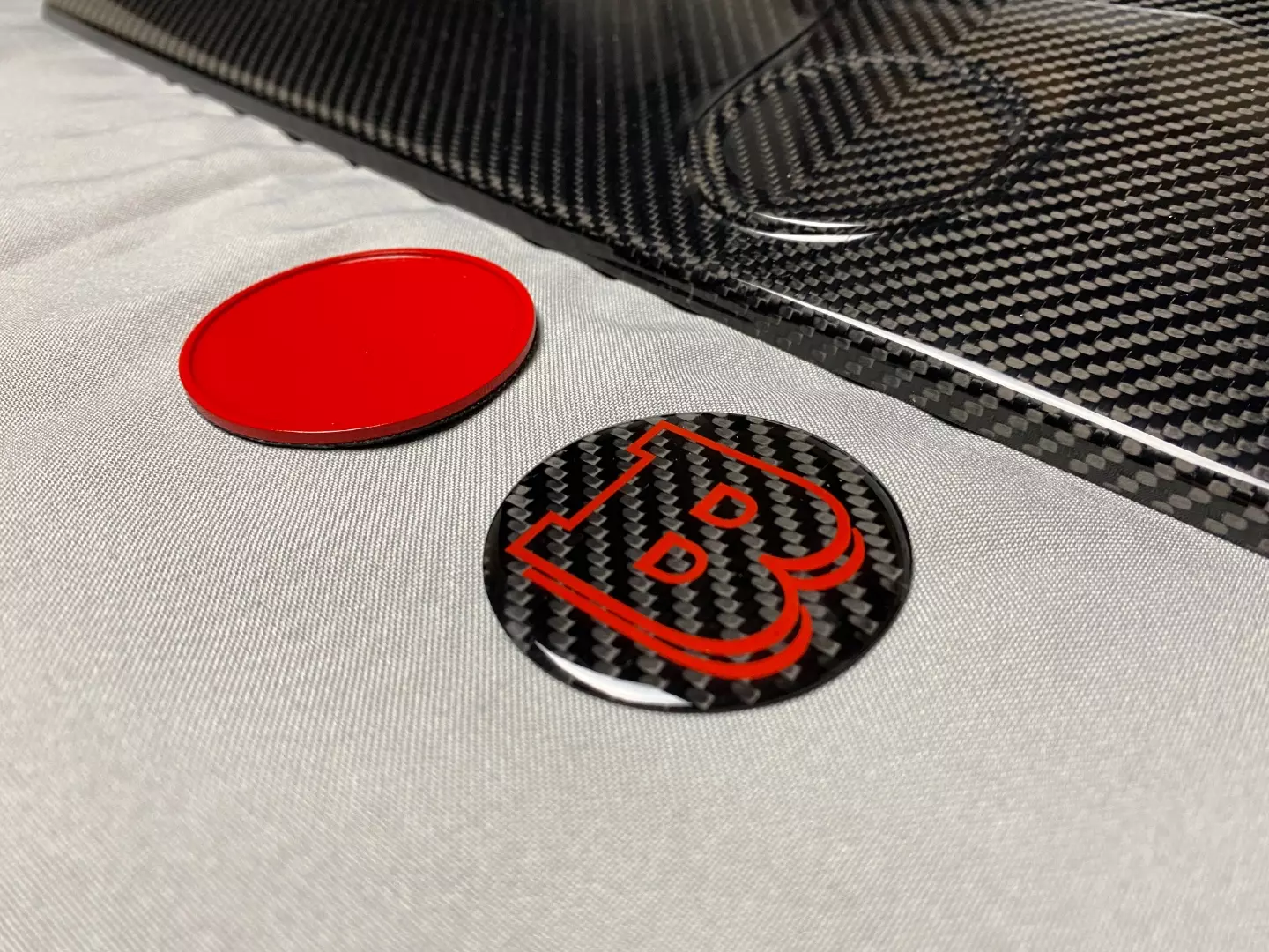 Red Metal Carbon Brabus Badge Logo Emblem 55mm for Hood Trunk Mercedes-Benz G-Wagon G-Class W463