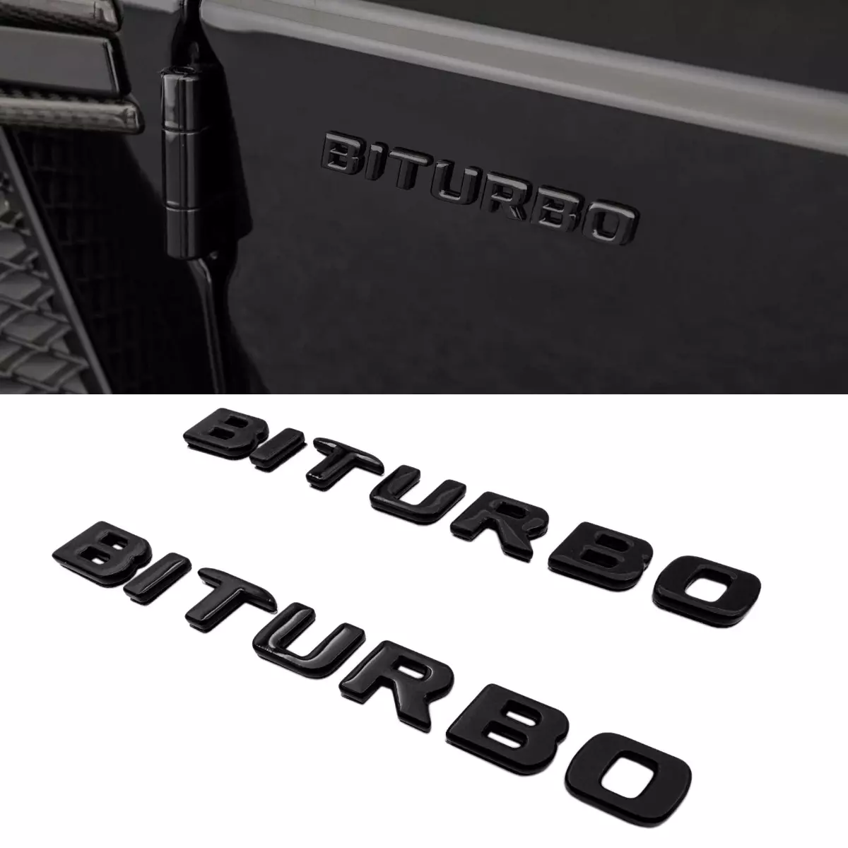 Biturbo Fender Emblems Badges Set for Mercedes S E C G GT Brabus