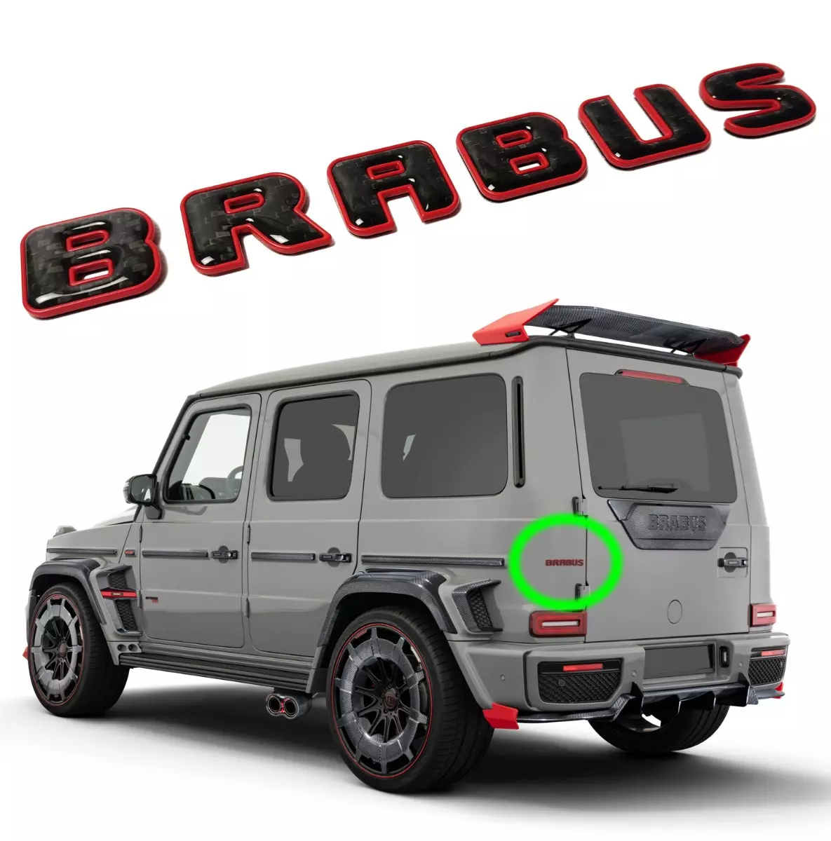 Brabus Carbon Fiber + Metal Emblem Badge for Mercedes-Benz S E C GT G-Class