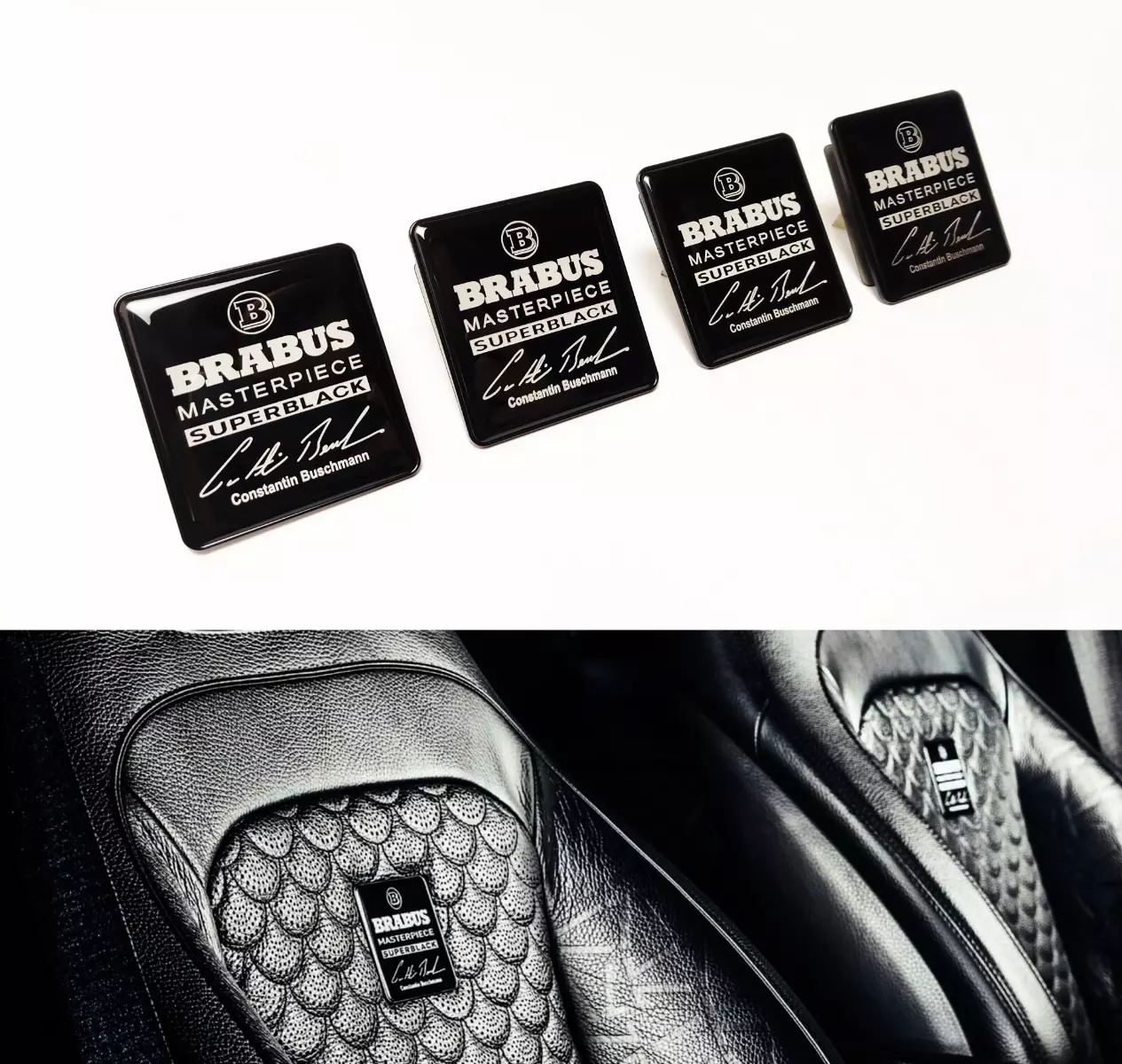 Brabus Superblack Masterpiece Seat Metal Emblems Set 4 pcs Mercedes-Benz W463A G-Class