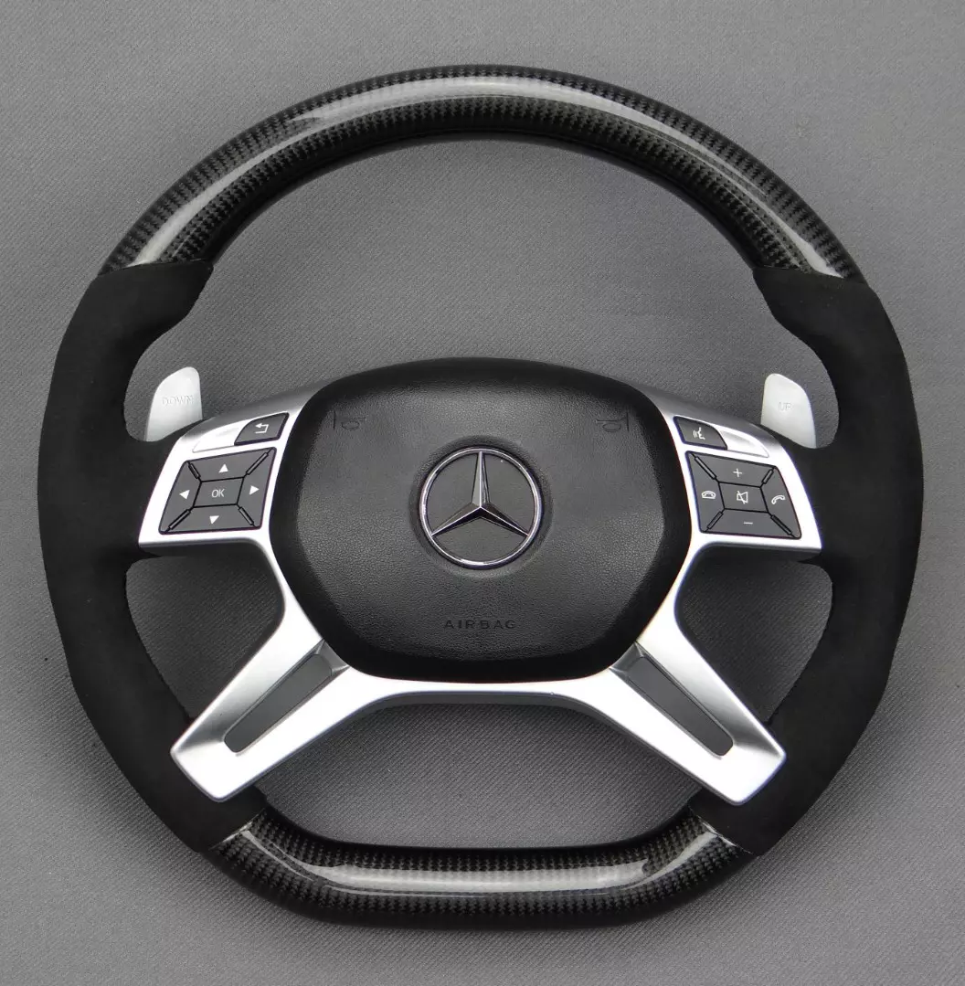 Mercedes-Benz ML W166 GL GLS GLE G W463 W212 E Steering Wheel Carbon Alcantara