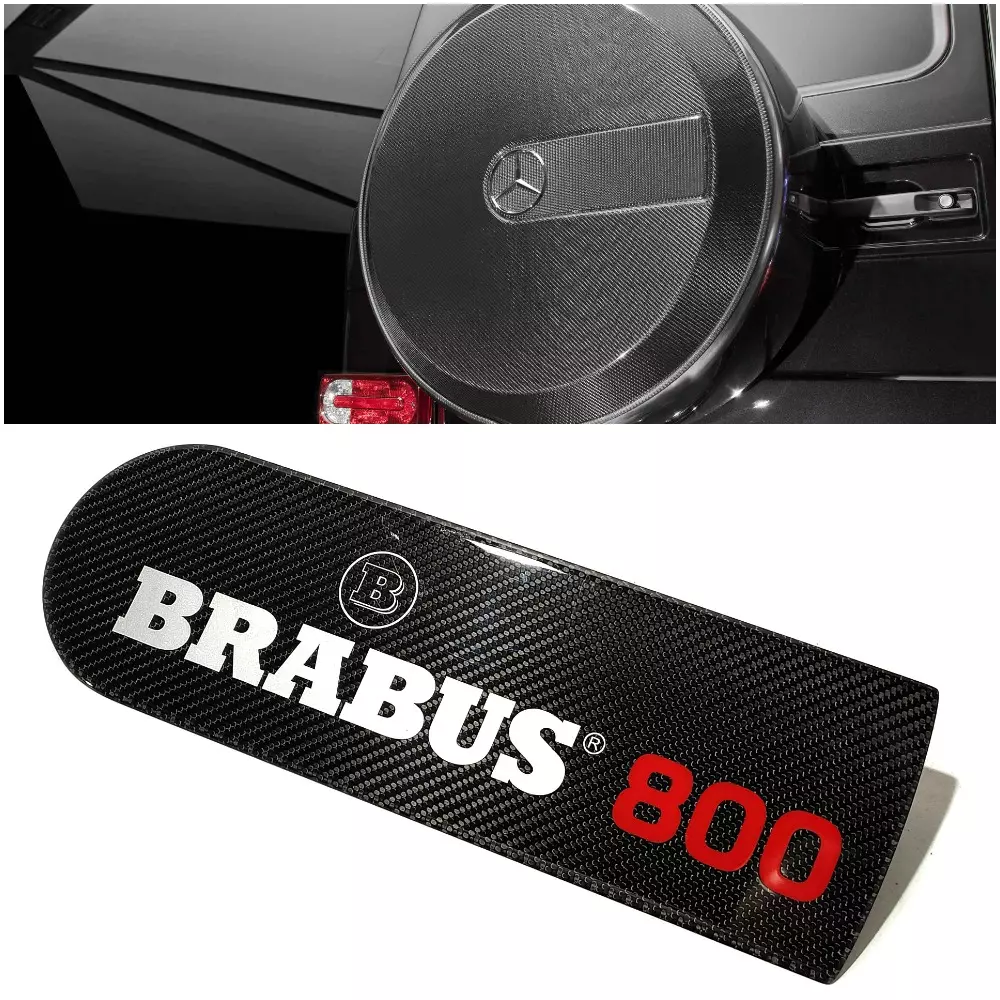 Carbon Fiber Rear Spare Tire Cover Badge Emblem Logo Brabus 800 for Mercedes-Benz W463 G-Class G-Wagon