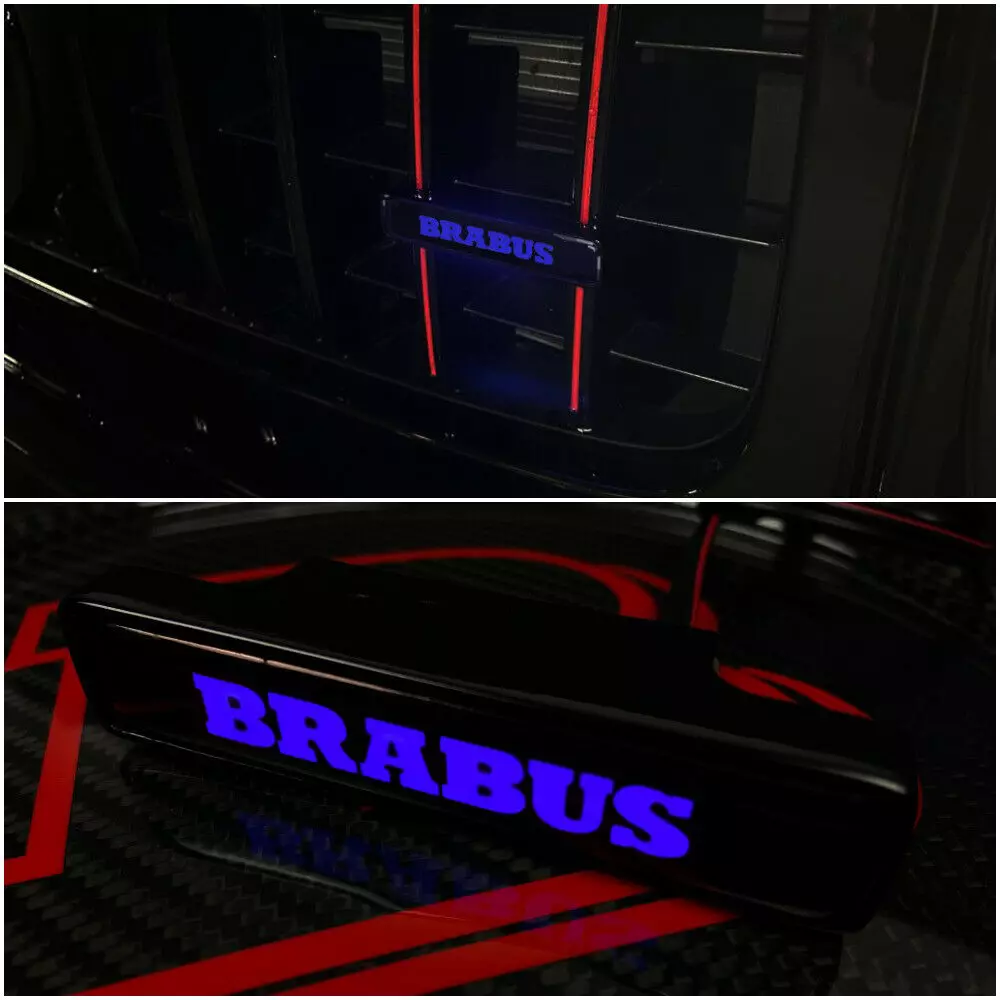 Brabus LED Grill Blue Badge Grille Emblem Logo for Mercedes W463 G Wagon G63 G500 G55