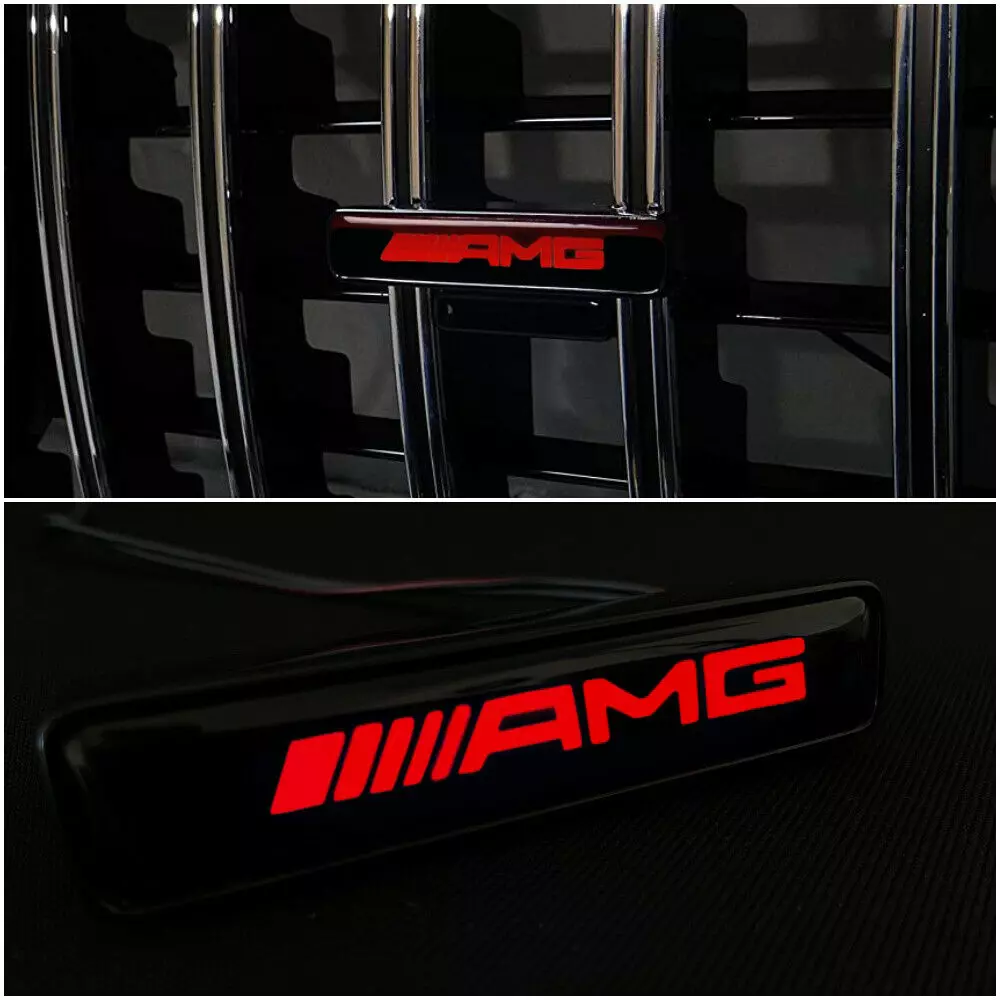 AMG LED Grill Red Grille Badge Emblem Logo for Mercedes W463 G Wagon G63 G500 G55