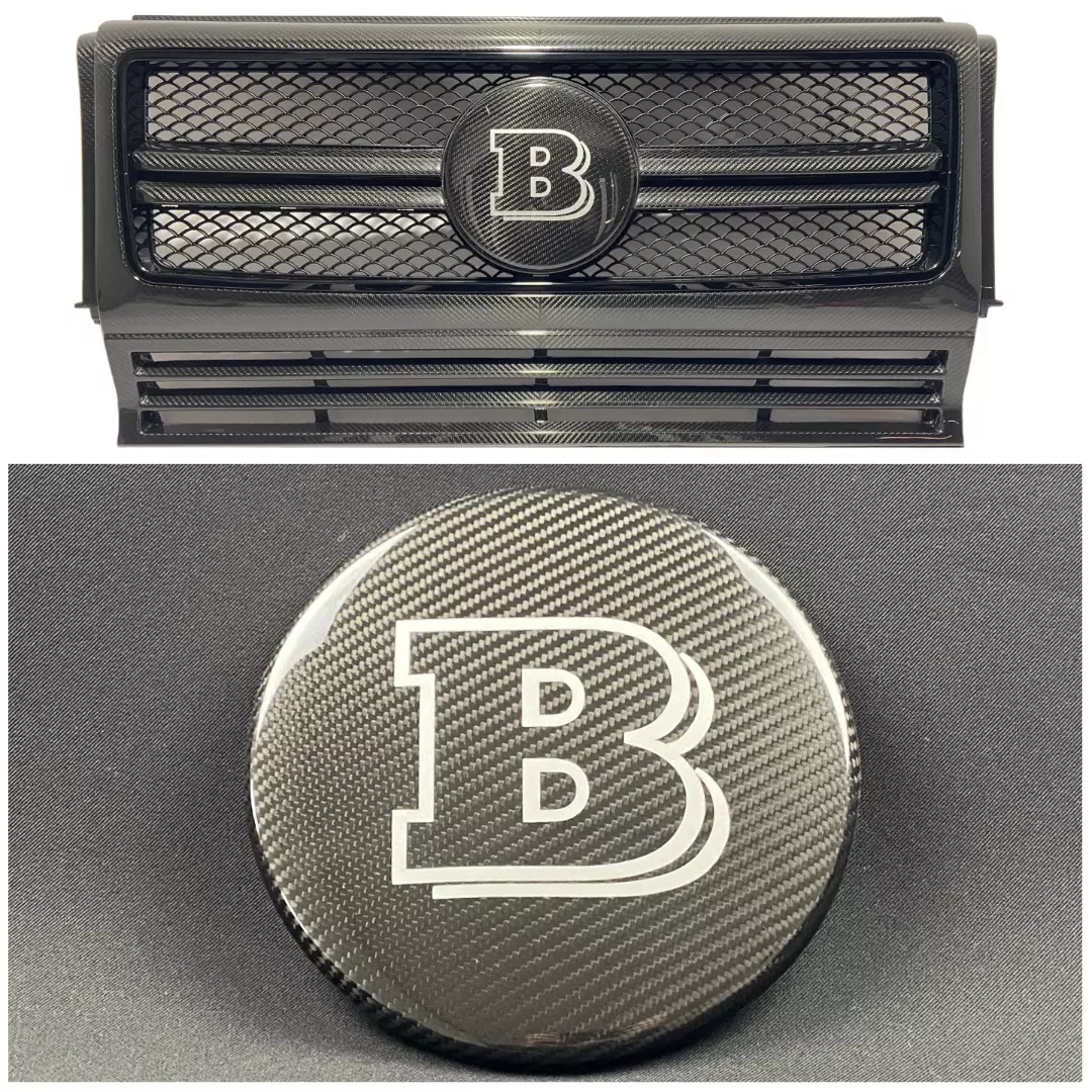 Carbon Fiber Front Grill Badge Emblem Logo Brabus for Mercedes-Benz G-Wagon G-Class W463