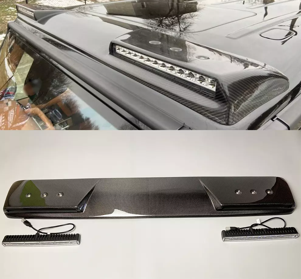 Carbon Fiber Front Roof Spoiler with LEDs for Mercedes W463A W464