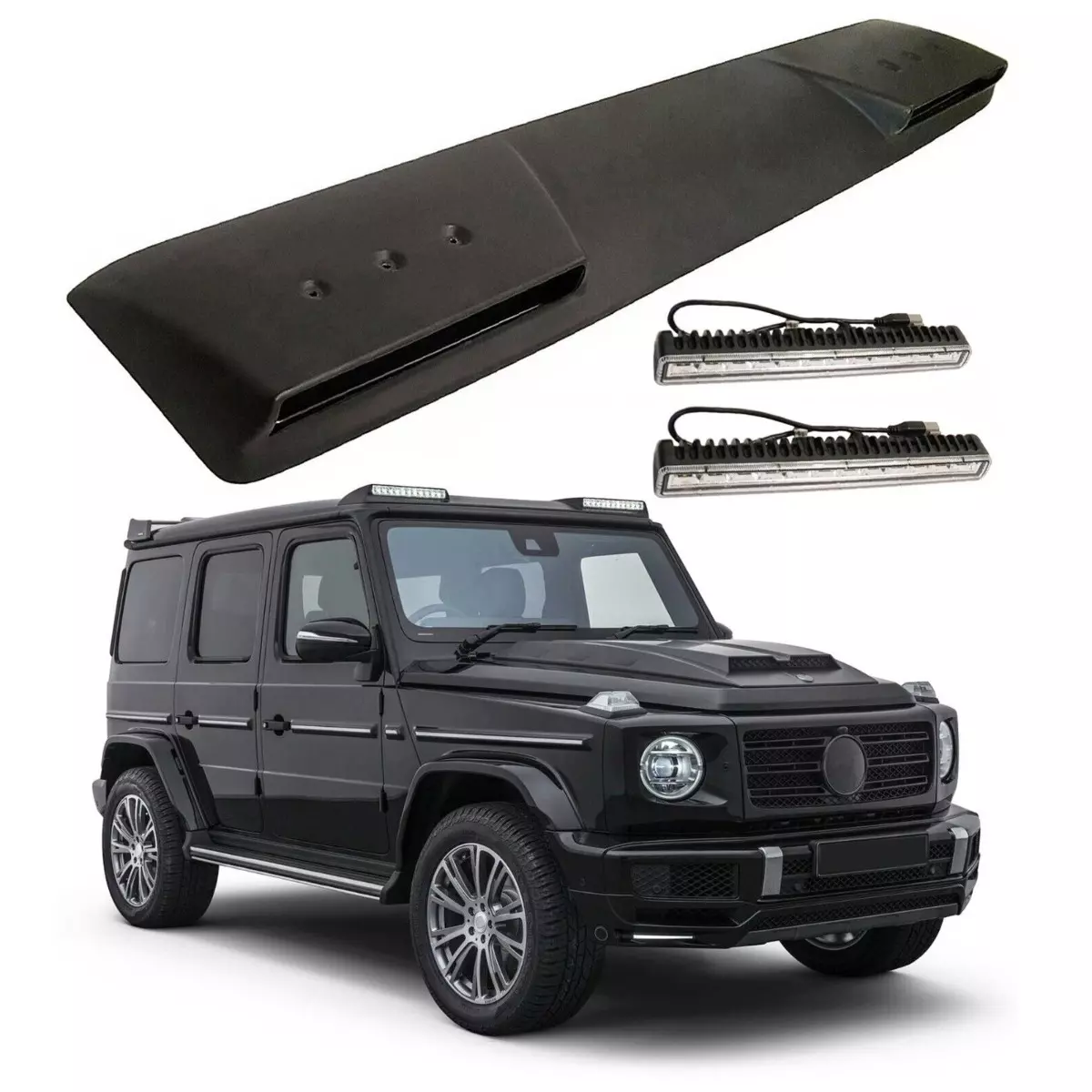 Fiberglass Front Roof Spoiler with LED for Mercedes-Benz W463A G-Class