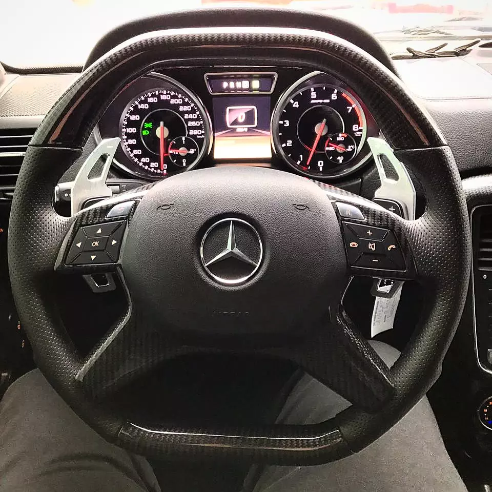 Mercedes-Benz G-Class E GL ML W166 X166 W463 Steering Wheel Leather Carbon
