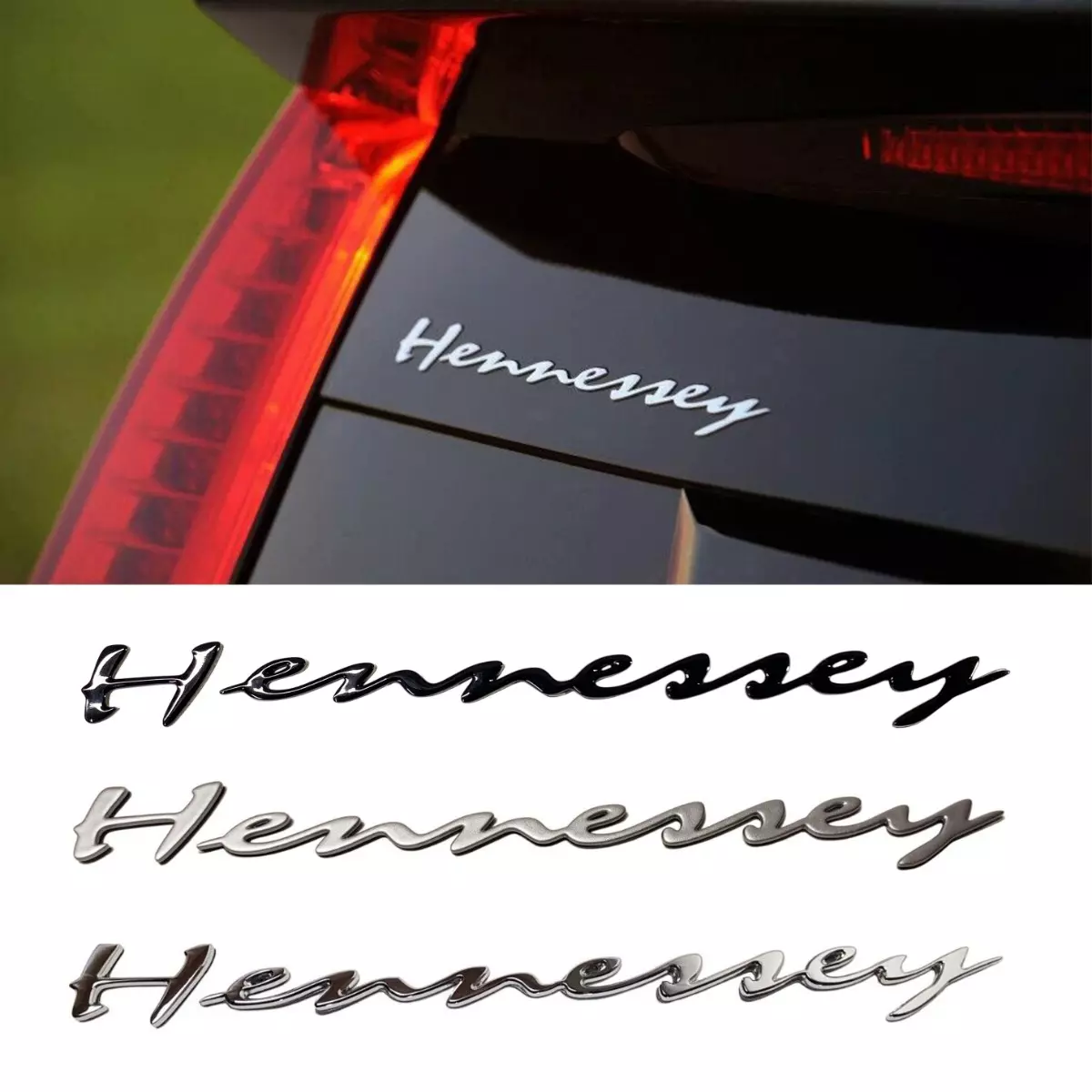 Hennessey Emblem Trunk Logo Metal Letters Sticker Badge