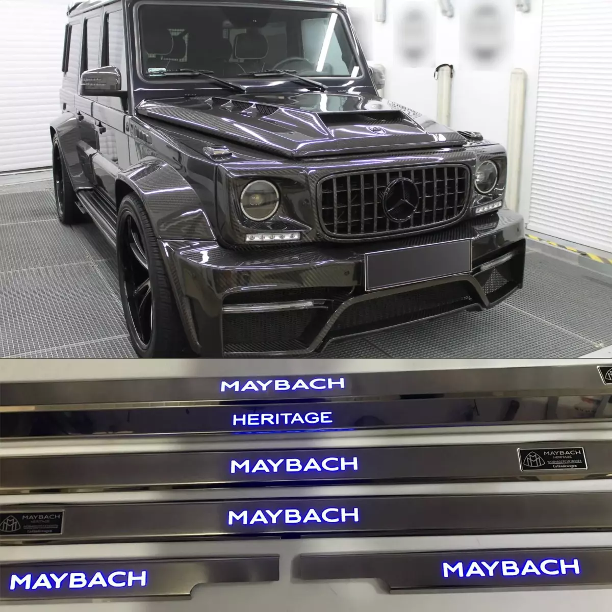 Maybach Heritage LED Door Sills Stainless Steel Set 5 pcs for Mercedes W463 G-Class