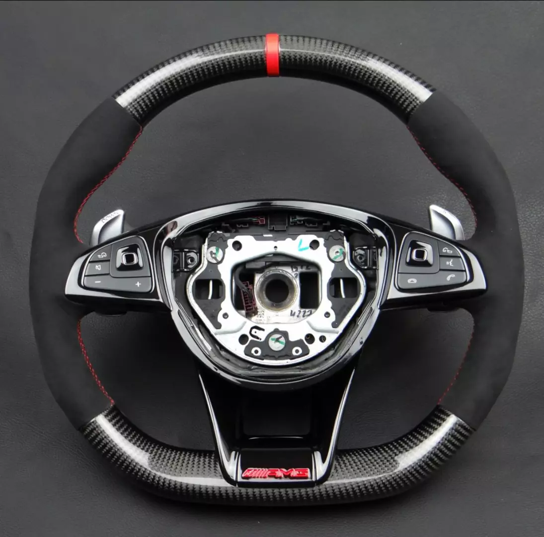 Mercedes-Benz W176 C117 W205 W213 X156 W166 W222 S AMG Steering Wheel Carbon Alcantara
