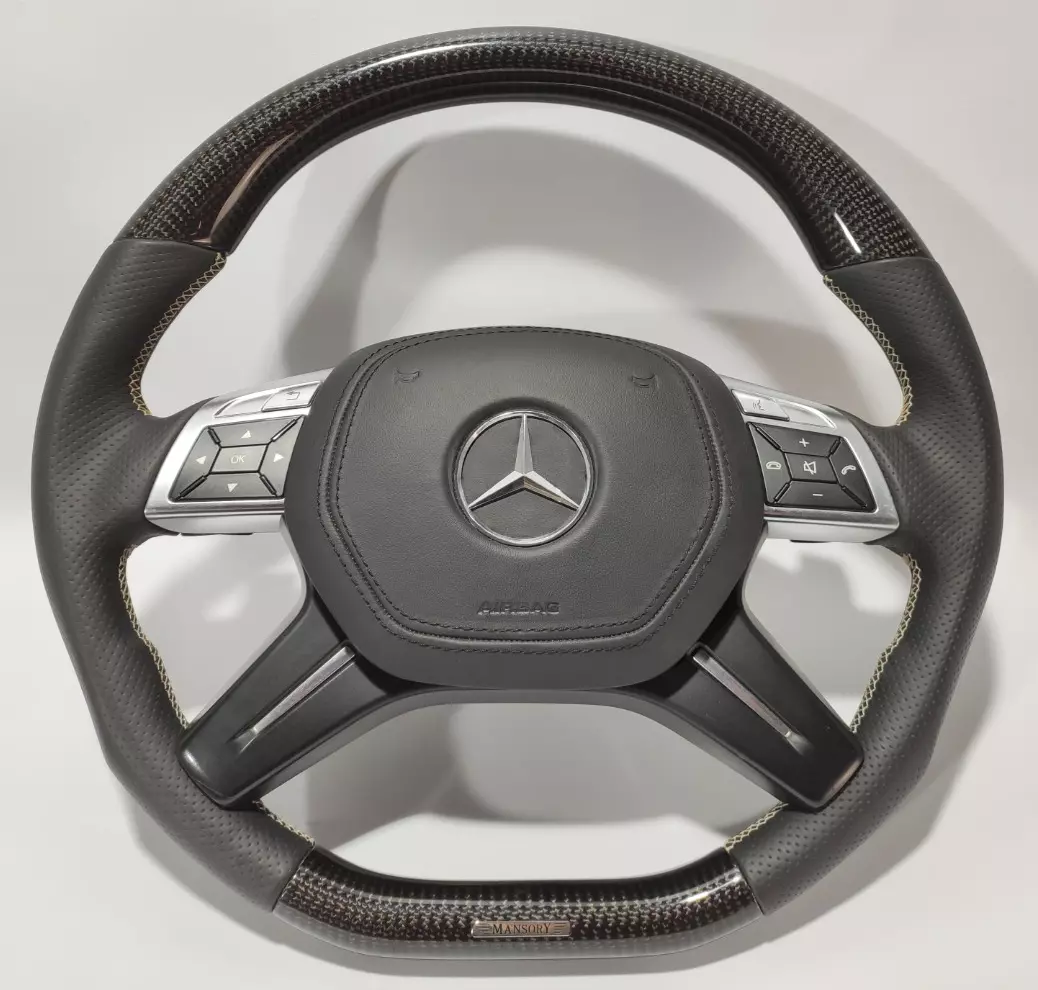 Mercedes-Benz ML GL GLS GLE G W463 W212 E Mansory Steering Wheel Carbon Leather