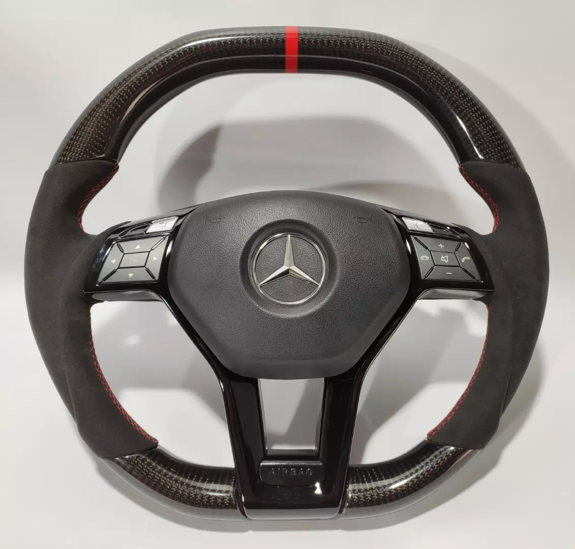 Mercedes-Benz W204 W212 C E AMG W218 W207 W172 SLK SL Steering Wheel Carbon Alcantara