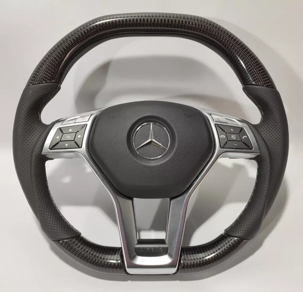 Mercedes-Benz W204 W212 C E AMG W218 W207 W172 SLK SL Steering Wheel Carbon Leather