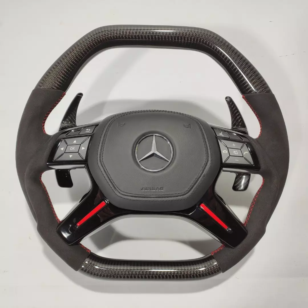 Mercedes-Benz ML W166 GL GLS GLE W292 G W463 W212 E Steering Wheel Carbon Alcantara
