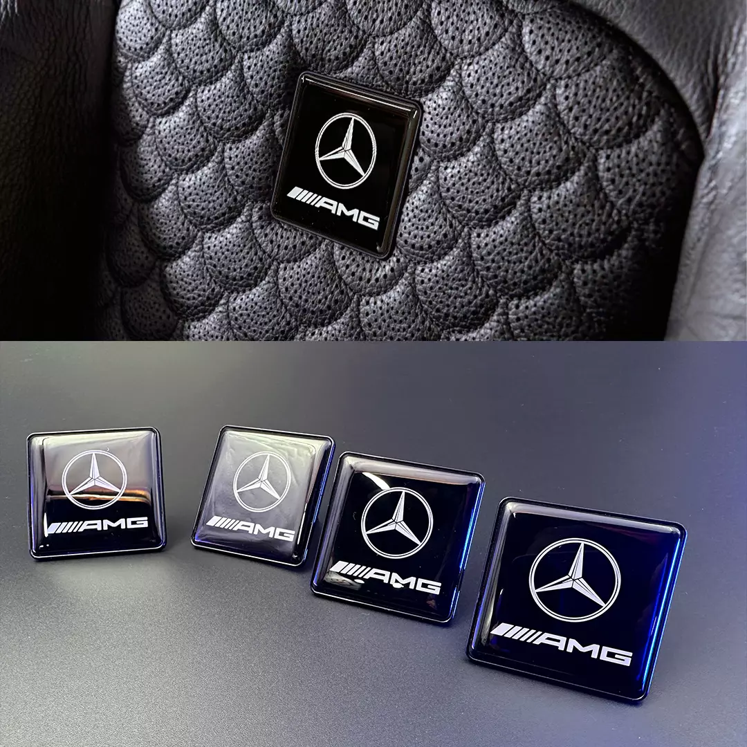 Metal AMG Seat Emblems for Mercedes-Benz Cars