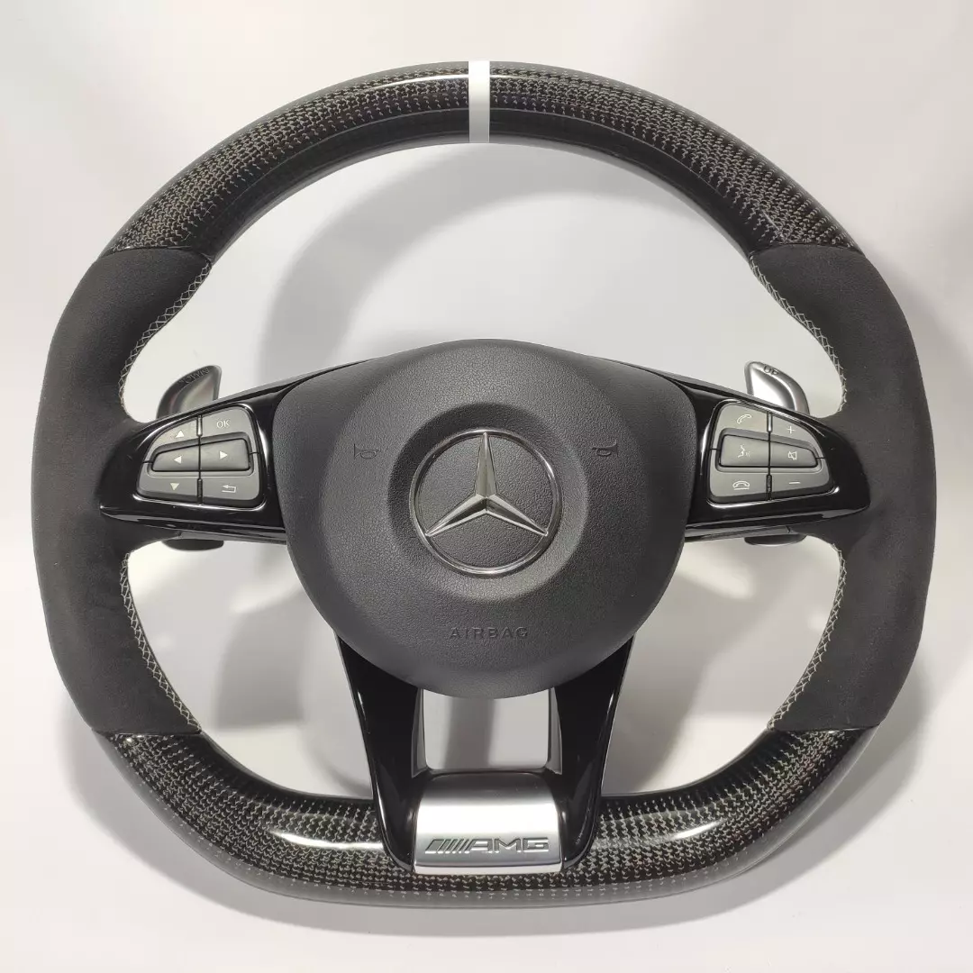 Mercedes-Benz A B S V CLA GLA GLE GLS GLC AMG Steering Wheel Carbon Fiber Alcantara
