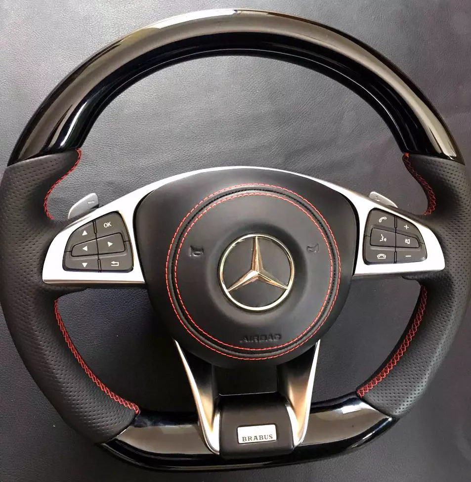 Mercedes-Benz GLE GLC GLS C CLA W205 W166 X166 Brabus Steering Wheel Piano Black Leather