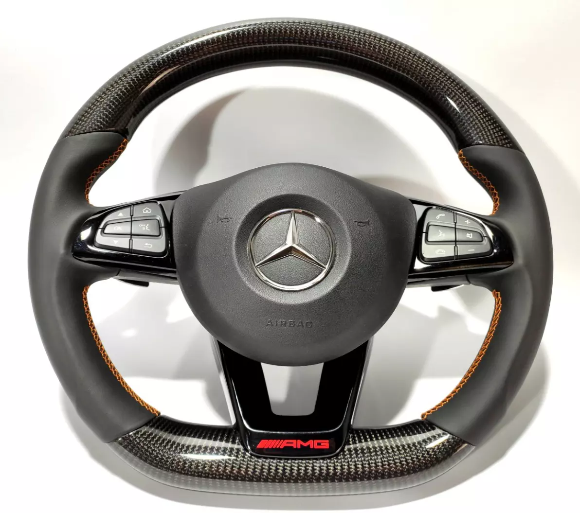 Mercedes-Benz GLE GLC GLS C CLA W205 W166 X166 AMG Steering Wheel Carbon Fiber Leather