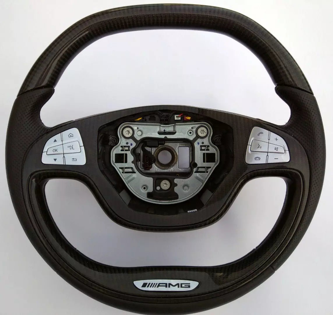 Mercedes-Benz S-Class W222 Steering Wheel Logo Carbon Leather