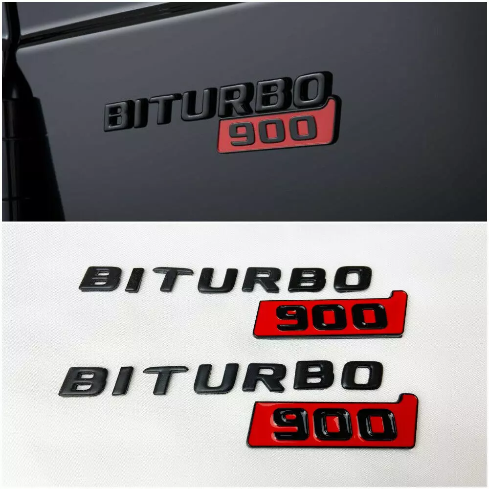 Mercedes S E C G GT Brabus Biturbo 900 Fender Emblems Logo Badges Set