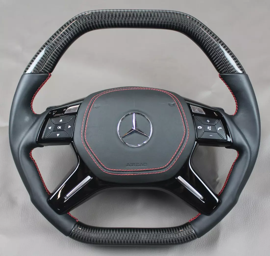 Mercedes-Benz G-Class GL ML W463 X166 W166 Steering Wheel Leather Carbon Fiber