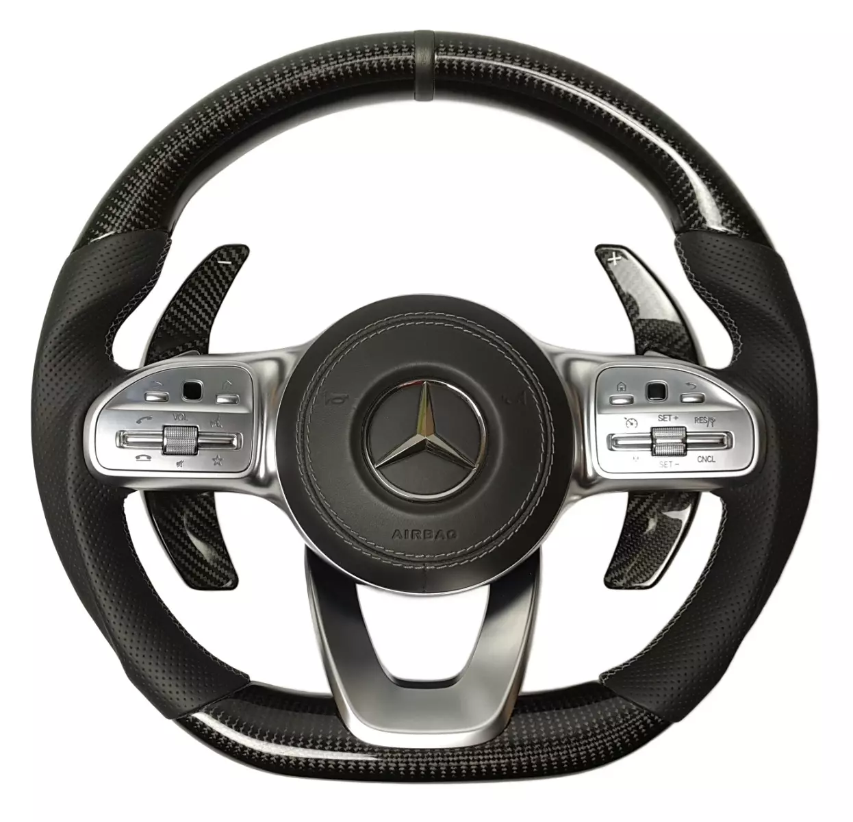 Mercedes-Benz G-Class W463A Steering Wheel Carbon Fiber Paddle Shifter Extensions Leather