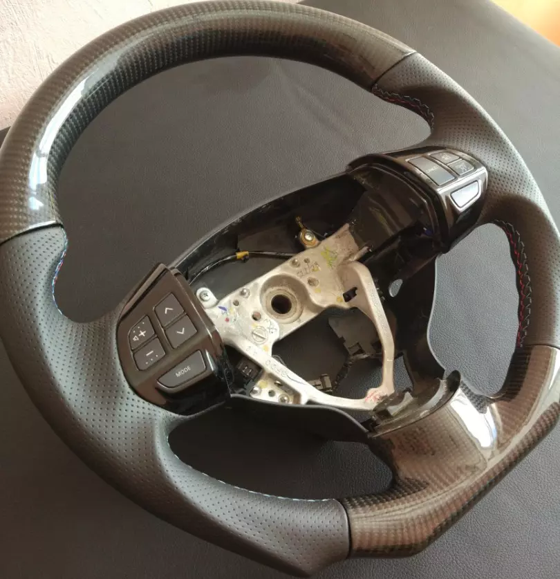 Mitsubishi Lancer X Steering Wheel Carbon Leather