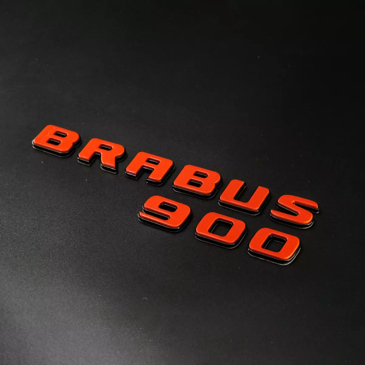 Orange with Black Brabus 900 Badges Emblems Set for Mercedes-Benz Vehicles
